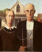 Grant Wood American Gothic oil painting artist